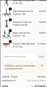 SPRING26 coupon verification screenshot