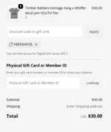 FREESHIP25 coupon verification screenshot