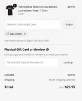 WELCOME coupon verification screenshot