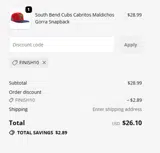 FINISH10 coupon verification screenshot