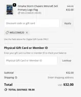 WELCOME20 coupon verification screenshot