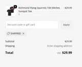 SHIPFREE coupon verification screenshot