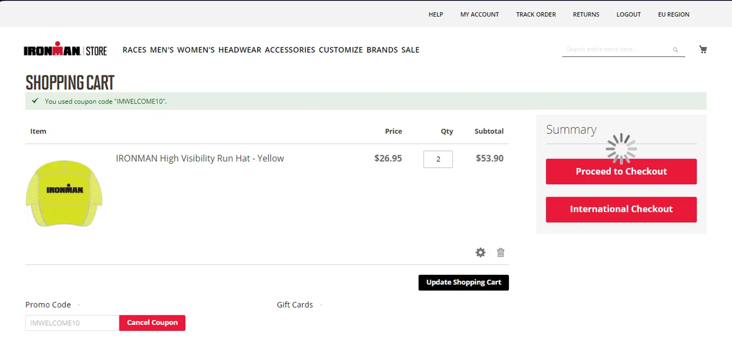 Ironman checkout page showing Ironman promo code box | Screenshot taken by SimplyCodes community member on Dec 17, 2024