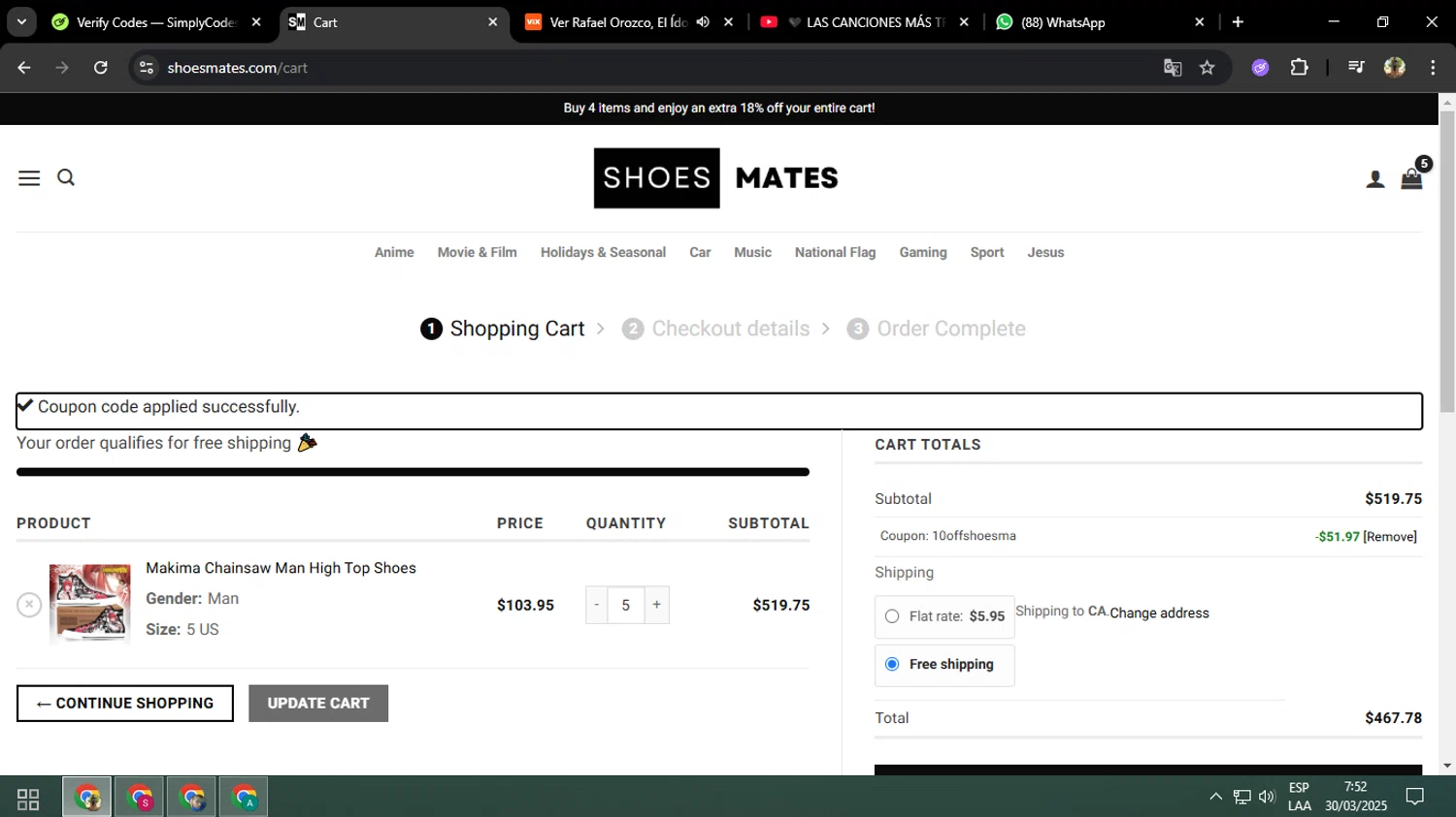 IronVest promo code screenshot showing code MOBILE25 applied at IronVest checkout page. Uploaded by SimplyCodes community member BRBRBR on Mar 30, 2025