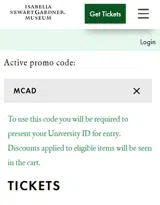 MCAD coupon verification screenshot