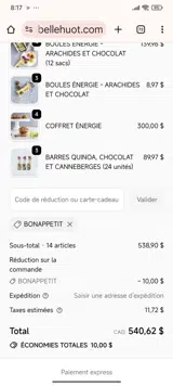 BONAPPETIT coupon verification screenshot