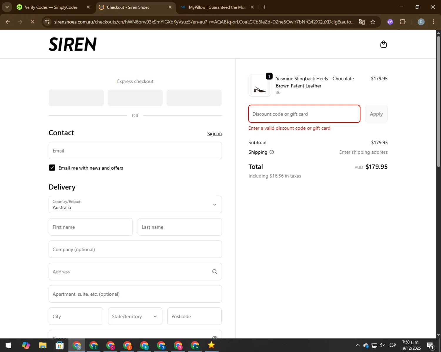 ISACA discount code screenshot showing code PRODCRISC25 applied at ISACA checkout page. Uploaded by SimplyCodes community member 00000056 on Dec 19, 2025