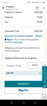 9CCKG10 coupon verification screenshot