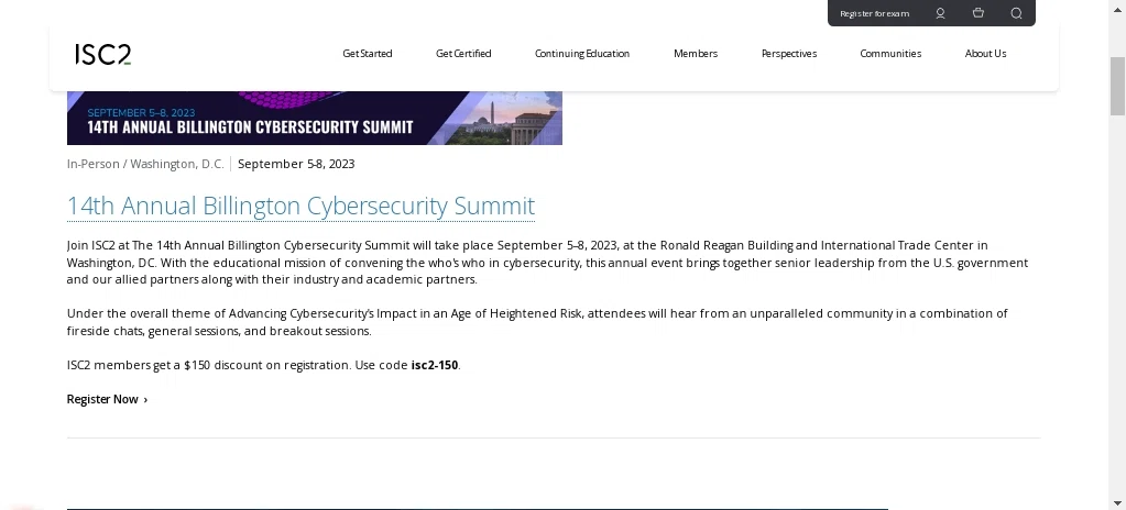 ISC2 checkout page showing ISC2 coupon code box | Screenshot taken by SimplyCodes community member on Aug 26, 2023