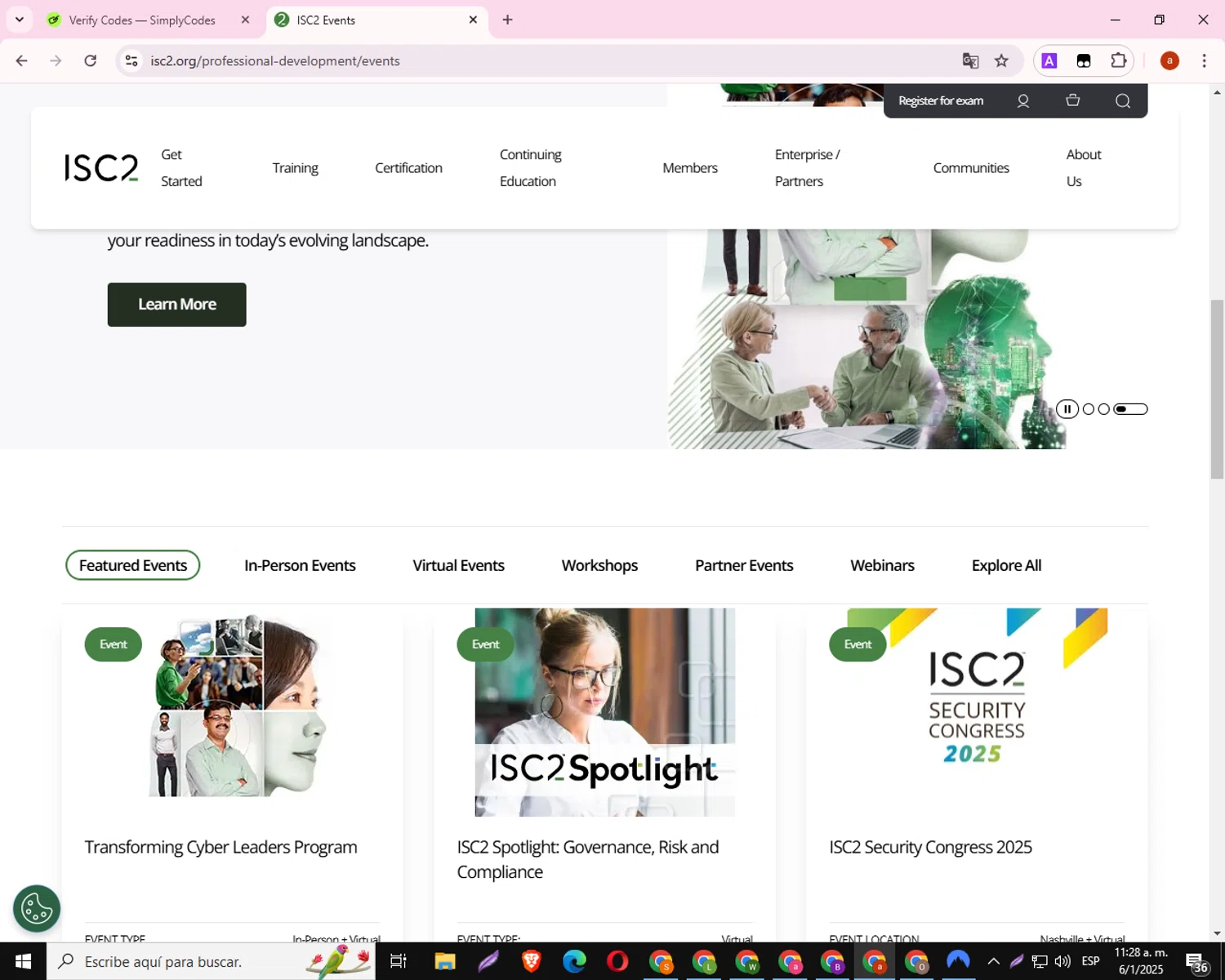 ISC2 coupon code screenshot showing code CC1M12312023 applied at ISC2 checkout page. Uploaded by SimplyCodes community member PrimePro2711 on Jan 6, 2025