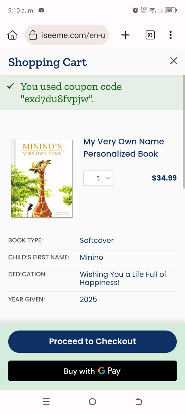 ISeeMe checkout page showing ISeeMe discount code box | Screenshot taken by SimplyCodes community member on Aug 28, 2025