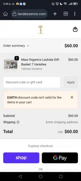 Island Essence coupon verification screenshot