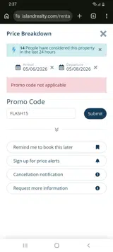 Island Realty coupon verification screenshot
