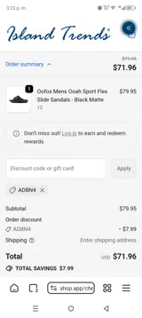 ADBN4 coupon verification screenshot