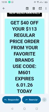 M601 coupon verification screenshot