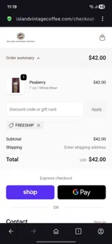Freeship coupon verification screenshot