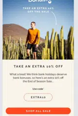extra10 coupon verification screenshot