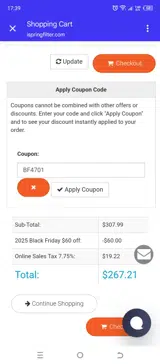 BF4701 coupon verification screenshot