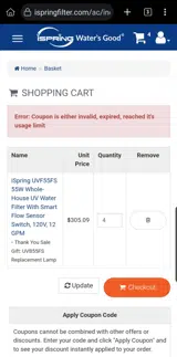 BF4703 coupon verification screenshot