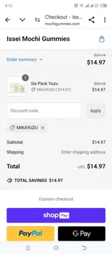 MIKAYUZU coupon verification screenshot
