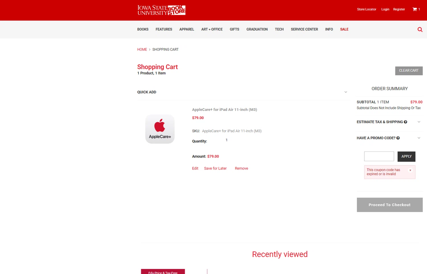 ISU Book Store promo code screenshot showing code AppleSpring2025 applied at ISU Book Store checkout page. Uploaded by SimplyCodes community member Phoenix on May 19, 2025