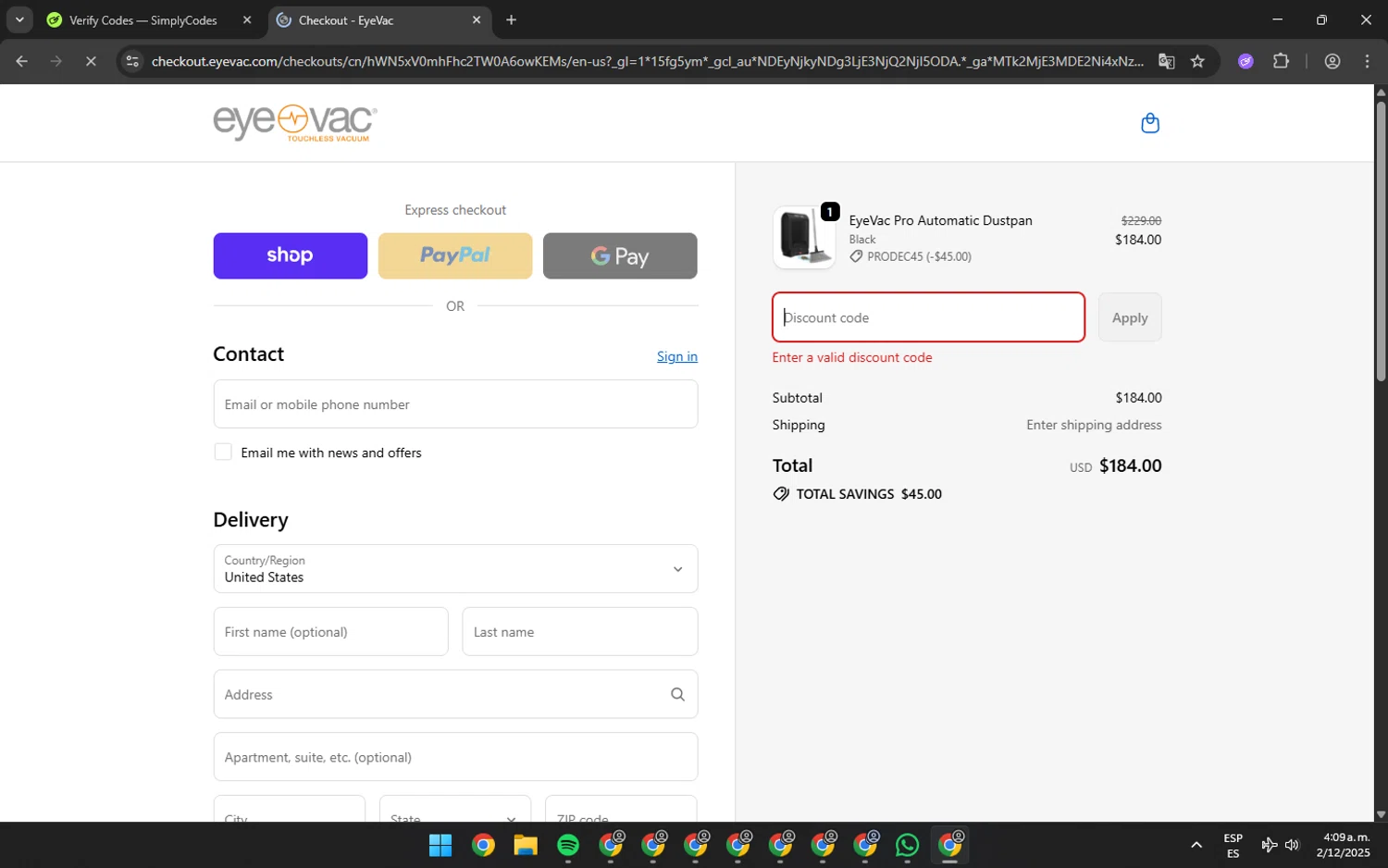 ITA Airways US promo code screenshot showing code BLACK applied at ITA Airways US checkout page. Uploaded by SimplyCodes community member fuguettt on Dec 2, 2025