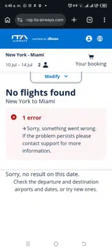 ITA Airways US coupon verification screenshot