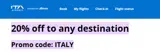 ITA Airways US coupon verification screenshot