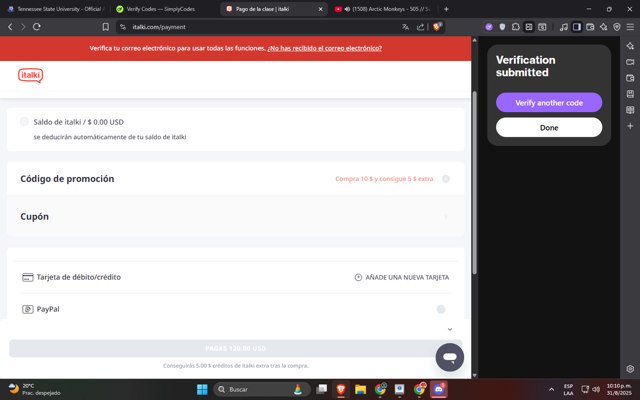 italki checkout page showing italki promo code box | Screenshot taken by SimplyCodes community member on Sep 1, 2025