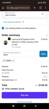adb9c coupon verification screenshot