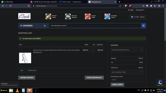 I-Tech checkout page showing I-Tech coupon code box | Screenshot taken by SimplyCodes community member on Mar 9, 2023
