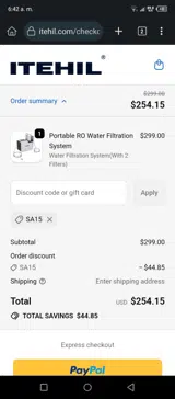 SA15 coupon verification screenshot