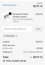 NULL434 coupon verification screenshot