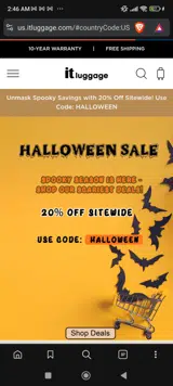 Halloween coupon verification screenshot