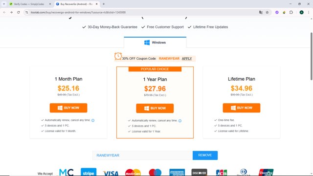 IToolab checkout page showing IToolab coupon code box | Screenshot taken by SimplyCodes community member on Jul 20, 2025