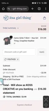 Itsa Girl Thing coupon verification screenshot