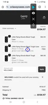 WELCOME5 coupon verification screenshot