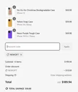 NEWGIFT coupon verification screenshot