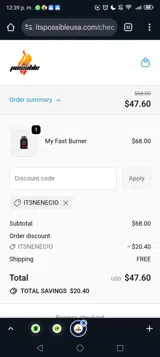 ITSNENECIO coupon verification screenshot