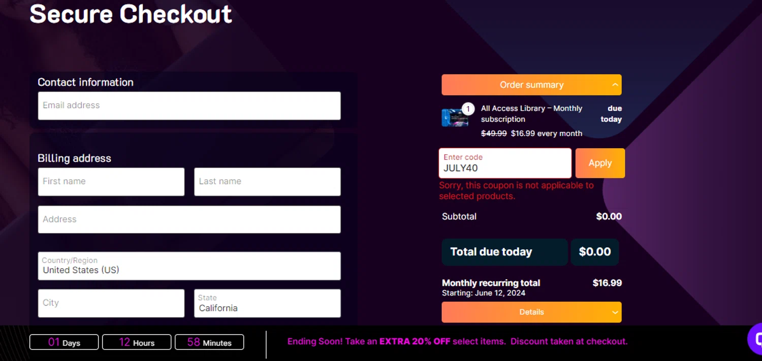 where to use ITU Online promo code box