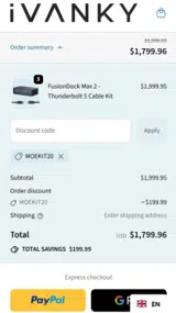 MOEKIT20 coupon verification screenshot