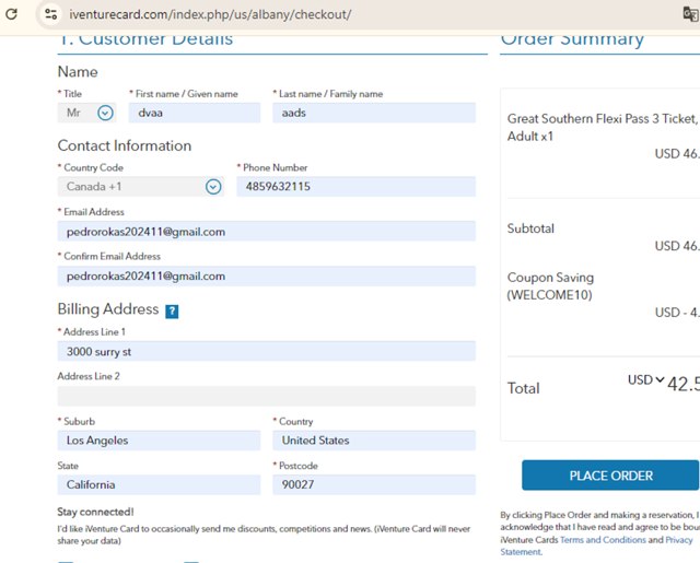 iVenture Card checkout page showing iVenture Card promo code box | Screenshot taken by SimplyCodes community member on Oct 18, 2024
