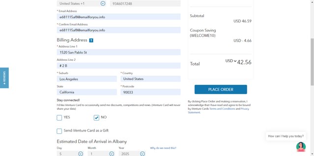 iVenture Card checkout page showing iVenture Card promo code box | Screenshot taken by SimplyCodes community member on Dec 31, 2024