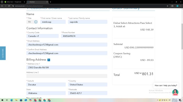 iVenture Card checkout page showing iVenture Card promo code box | Screenshot taken by SimplyCodes community member on Dec 19, 2024
