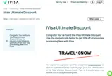 TRAVEL10NOW coupon verification screenshot