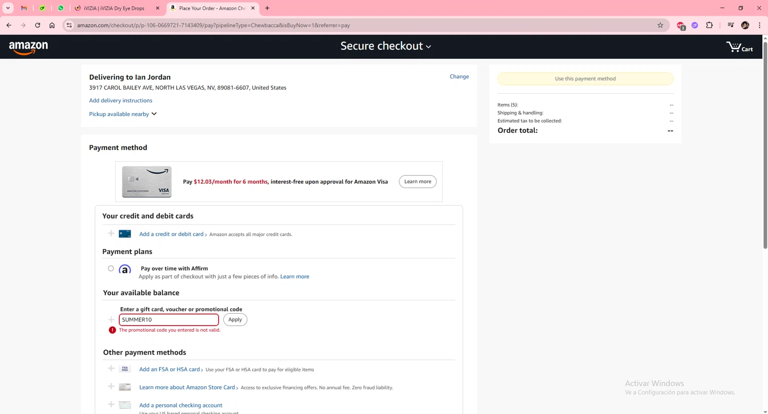 iVIZIA promo code screenshot showing code SUMMER10 applied at iVIZIA checkout page. Uploaded by SimplyCodes community member Isabelle_adjanichamber on Jun 4, 2025