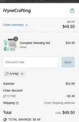 IVYNE coupon verification screenshot