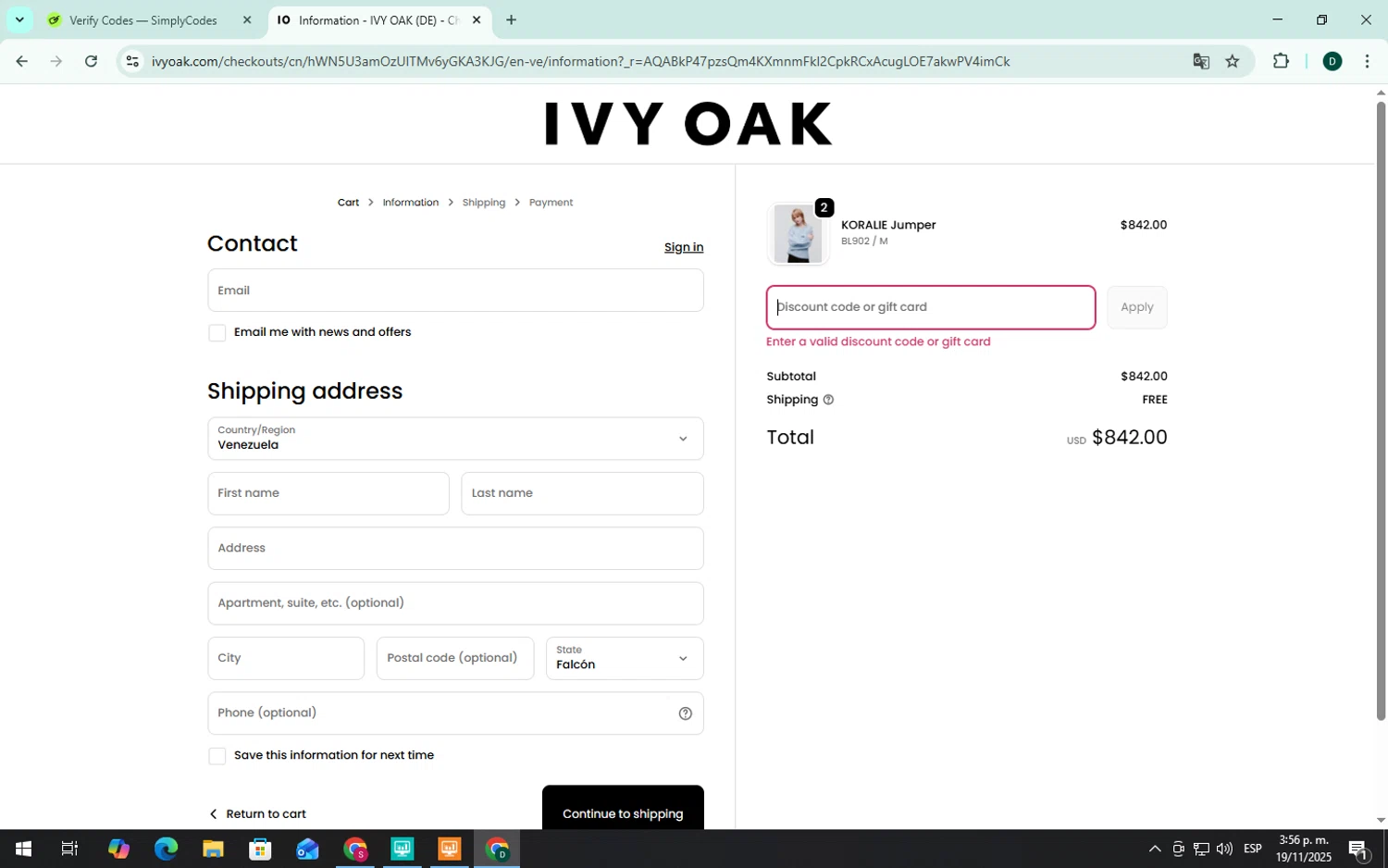 Ivy Oak promo code screenshot showing code coat30 applied at Ivy Oak checkout page. Uploaded by SimplyCodes community member Rapitaxi on Nov 19, 2025