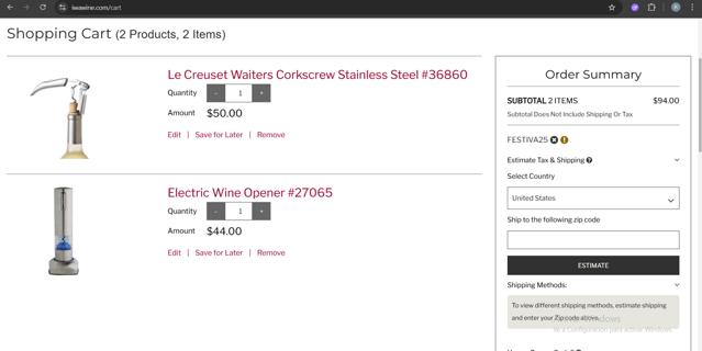 IWA Wine checkout page showing IWA Wine promo code box | Screenshot taken by SimplyCodes community member on Jul 28, 2025