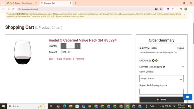 IWA Wine checkout page showing IWA Wine promo code box | Screenshot taken by SimplyCodes community member on Mar 10, 2025